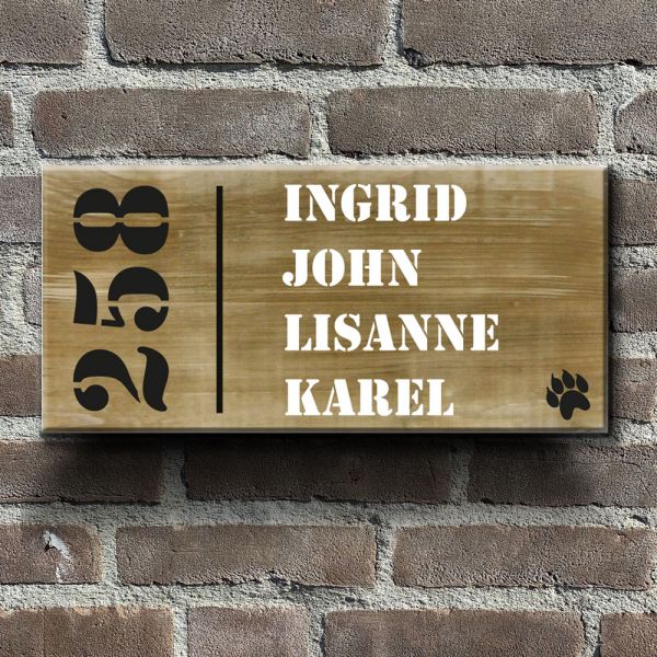 Naambordjes Steigerhout