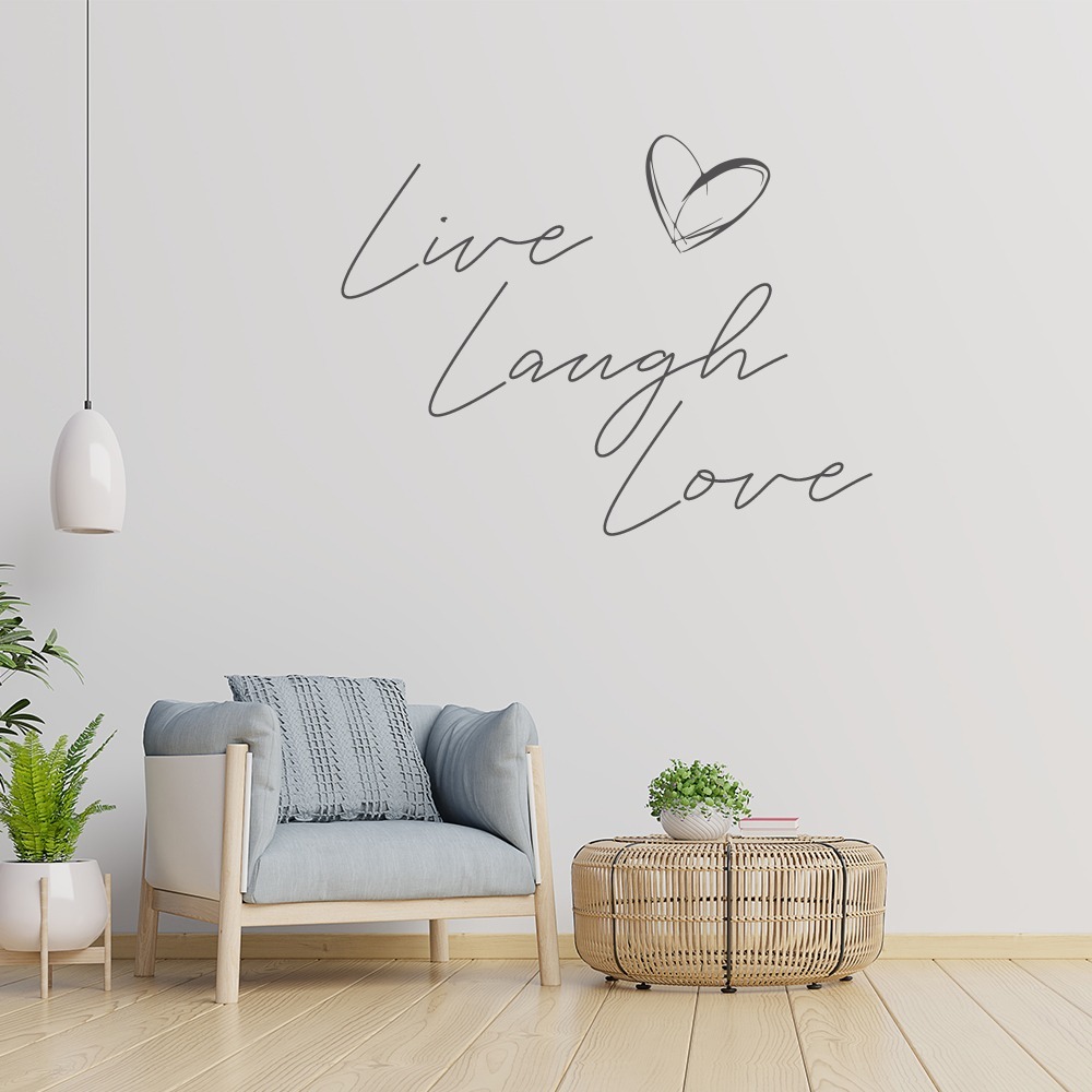 Eik Mitt Cerebrum Woonkamer muursticker Live, Laugh, Love - Prachtig!