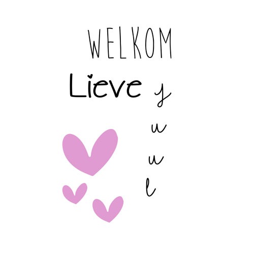 Geboortesticker Welkom lieve met Babynaam meisje