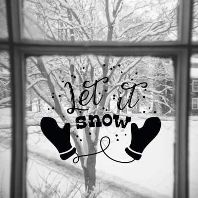 Kerststicker A4 | Let it Snow