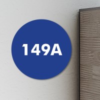 Huisnummerbordje Blauw rond | 12 cm