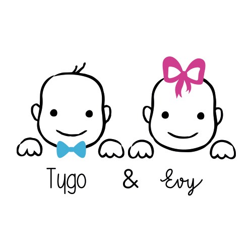 Geboortestickers tweeling | Namenenzo.be