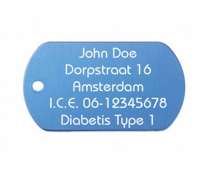 SOS penning ID label blauw diabetes