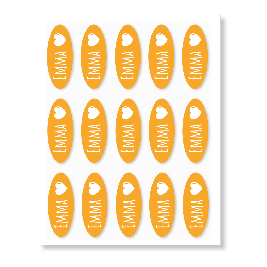 Naamstickers ovaal 50x20 mm
