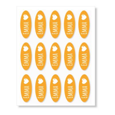 Naamstickers ovaal 50x20 mm
