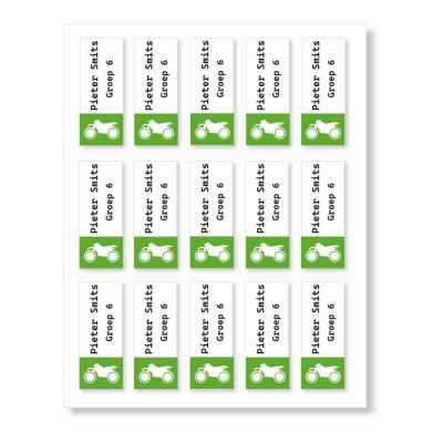 Naamstickers recht 50x20 mm