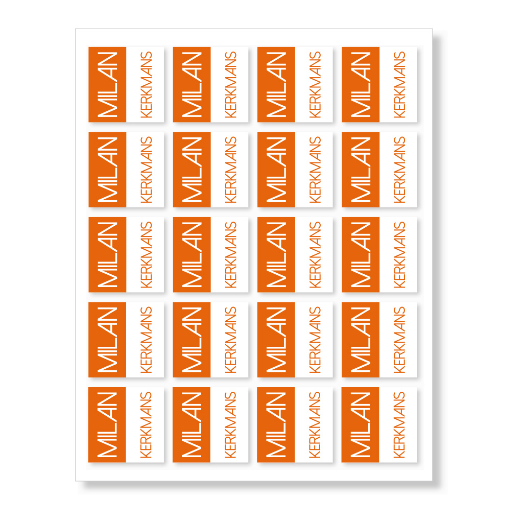 Naamstickers vierkant 30x30 mm