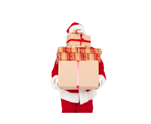 Kerstman met kerstcadeaus