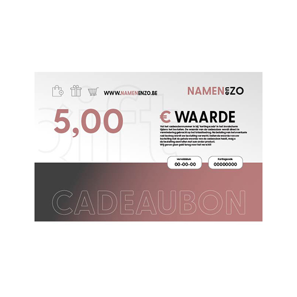 namenenzo.be Cadeaubon 5,00 euro